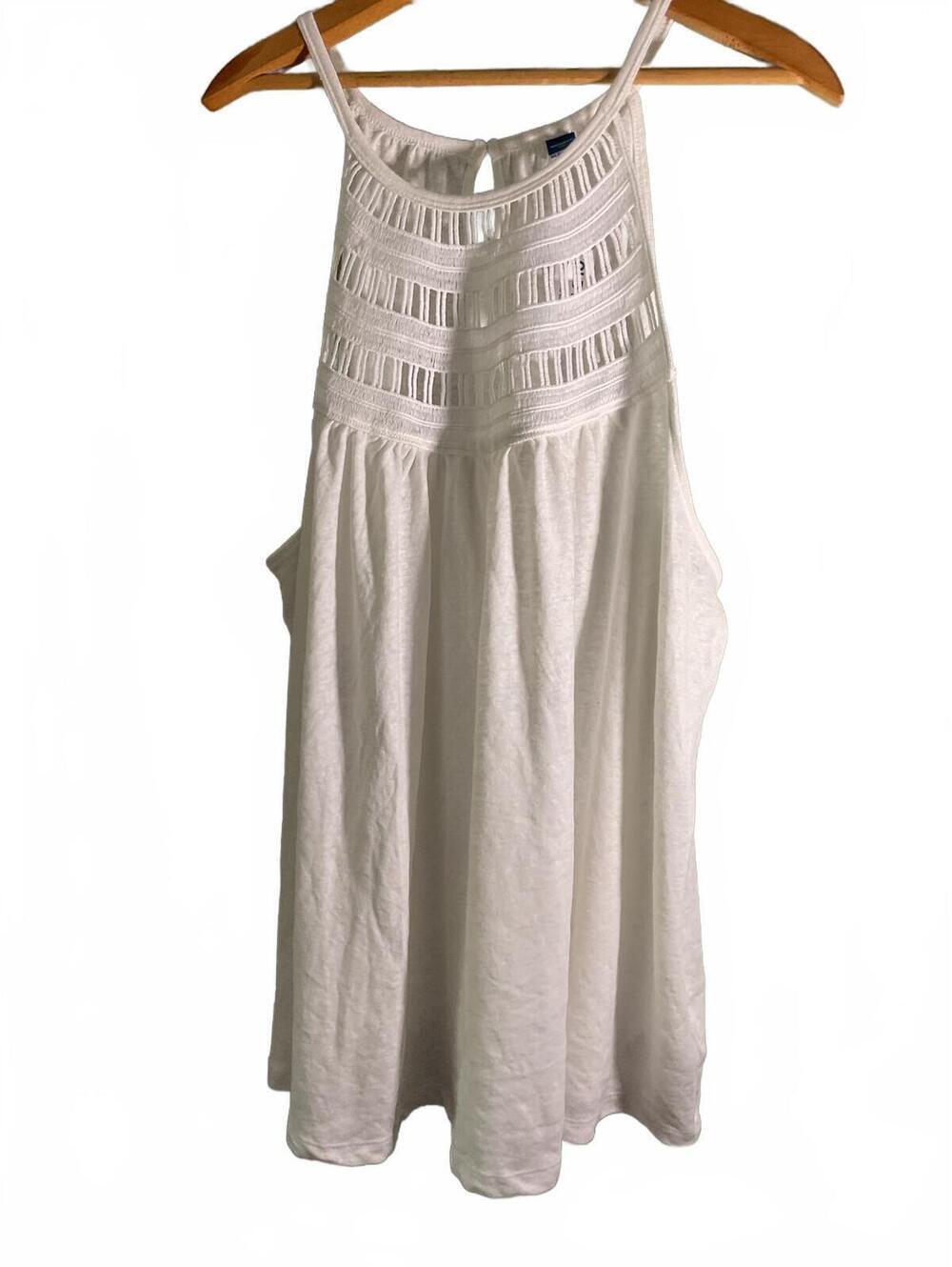 Old Navy White Lace Yoke Sleeveless Tank Top Size XXL NWT